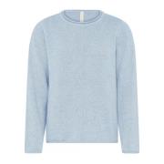 Zachte en stijlvolle O-Neck Pullover Skovhuus , Blue , Dames