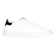 Witte leren sneakers met zwarte tong Hogan , White , Heren