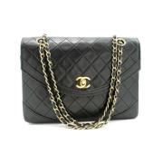 Pre-owned Leather chanel-bags Chanel Vintage , Black , Dames