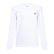 T-shirt with long sleeves Ami Paris , White , Heren