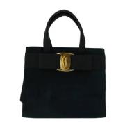 Pre-owned Suede handbags Salvatore Ferragamo Pre-owned , Black , Dames