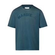 Dik Blauw Logo Jersey T-shirt Maison Margiela , Blue , Heren