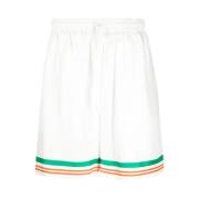 Tennis Club Icon Zijden Shorts Casablanca , White , Heren