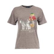 Polo Bear Print Dames T-Shirt Polo Ralph Lauren , Gray , Dames