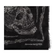 Sjaal met schedel motief Alexander McQueen , Black , Heren