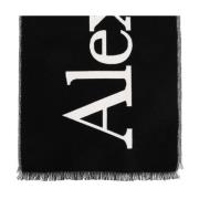 Sjaal met logo Alexander McQueen , Black , Heren