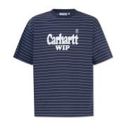 ‘Orlean Spree’ T-shirt met logo Carhartt Wip , Blue , Heren