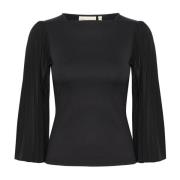 Elegante blouse met boothals en ¾ mouwen InWear , Black , Dames