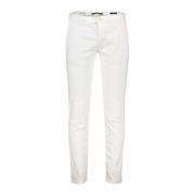 Katoenen Chino Broek in Wit Alberto , White , Heren