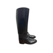 Pre-owned Leather boots Hermès Vintage , Black , Dames