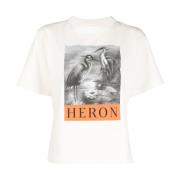 Wit Vogel Logo-Print T-Shirt Heron Preston , White , Dames