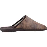 Faux Leather Comfort Slippers Victoria , Brown , Heren