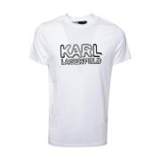 Witte opblaasbare logo T-shirt Karl Lagerfeld , White , Heren