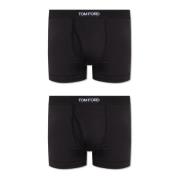 Merk boxershorts twee-pack Tom Ford , Black , Heren