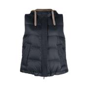 Gewatteerd gevoerd vest in marineblauw Brunello Cucinelli , Blue , Dam...