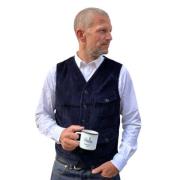 Marineblauwe Miner Vest met Gewen Katoenen Koord Manifattura Ceccarell...