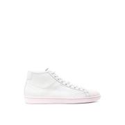 Wit/Roze Logo Mid-Top Sneakers Saint Laurent , White , Heren