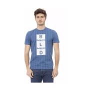 Stijlvol Blauw Katoenen T-Shirt Baldinini , Blue , Heren