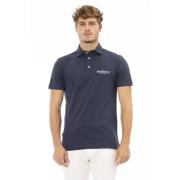 Trendy Blauw Polo Shirt met Geborduurd Logo Baldinini , Blue , Heren