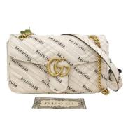 Beige Leren Gucci Marmont Tas Gucci Vintage , Beige , Dames