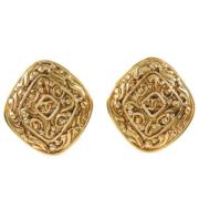 Pre-owned Metal earrings Chanel Vintage , Yellow , Dames