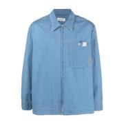 Stijlvolle denim overhemd met rits Lanvin , Blue , Heren