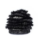 Pre-owned Cashmere fur fringe beanie Chanel Vintage , Black , Dames