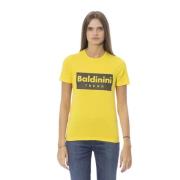 Trendy Katoenen Tops T-Shirt Baldinini , Yellow , Dames