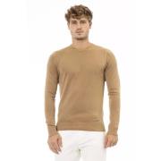 Beige Modal Sweater met Crew Neck Baldinini , Beige , Heren