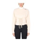 T-shirt met korsetgordel Ambush , Beige , Dames