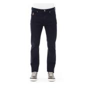 Slim-Fit Heren Jeans met Logo Knoop Baldinini , Blue , Heren