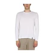 Crewneck Cotton T-Shirt Drumohr , White , Heren