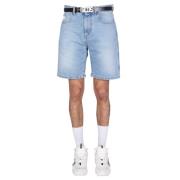 Logo Bermuda Denim Shorts Stijlvolle Mannen Gcds , Blue , Heren