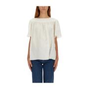 Regular Fit Katoenen Shirt - Gemaakt in Spanje Aspesi , White , Dames