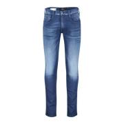 Blauwe Denim 5-Pocket Broek Replay , Blue , Heren