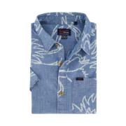 Blauw Geprint Casual Overhemd Superdry , Blue , Heren