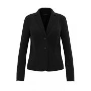 Zwarte Knoopsluiting Stretch Blazer Marc Cain , Black , Dames