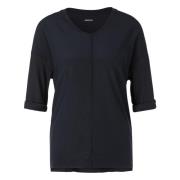 Blouse Shirt met Ontspannen Silhouet in Materiaal Mix Marc Cain , Blue...