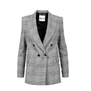 Stijlvolle Double-Breasted Polyester Blazer Aniye By , Gray , Dames