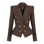 Mini monogram jacquard jasje Balmain , Brown , Dames