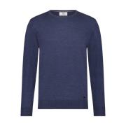 Round-neck Knitwear Born With Appetite , Blue , Heren
