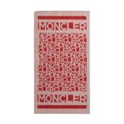 Zonnige strandhanddoek met logo print Moncler , Red , Dames