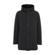 Parka met eco bont Herno , Black , Heren