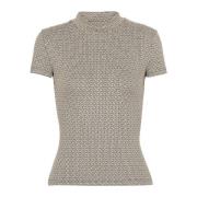 Mini monogram jacquard top Balmain , Multicolor , Dames