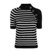 Gestreepte Cashmere Trui Balmain , Black , Dames