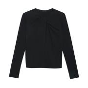 Elegante Gedrapeerde Blouse met Lange Mouwen Anine Bing , Black , Dame...