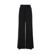 Wijde zwarte wollen broek Max Mara , Black , Dames