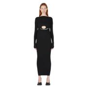 Geribbelde Gebreide Cut-Out Jurk Wynn Hamlyn , Black , Dames