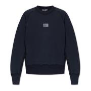 Sweatshirt met logo patch Dolce & Gabbana , Blue , Heren