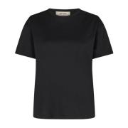 Zwarte Katoenen Basis T-Shirt MOS Mosh , Black , Dames